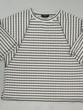 Dokotoo Women's Striped Knit Top - White & Taupe